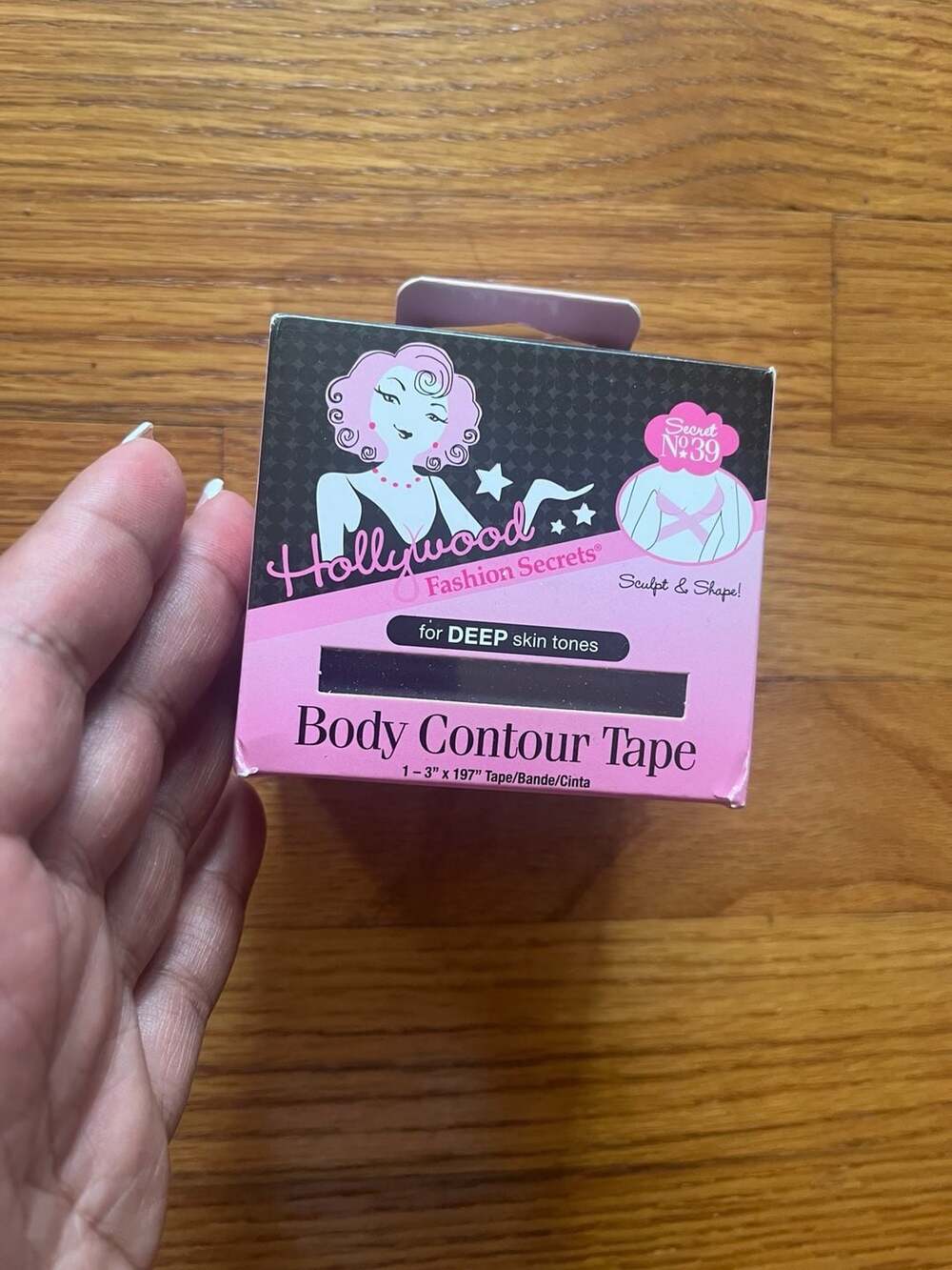 Hollywood Fashion Secrets Body Contour Tape for Deep Skin Tones, 3" x 197"